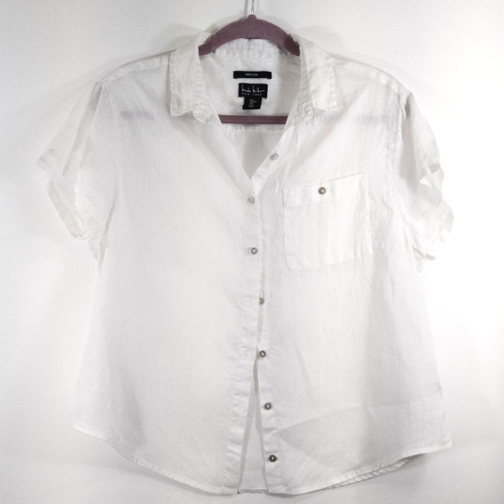 Nicole Miller New York Linen Blouse Size S